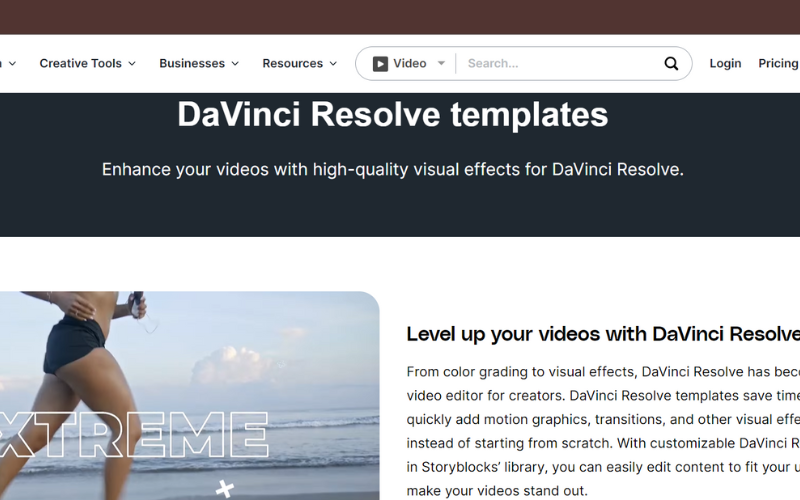 Resim 6: Davinci Resolve Şablonları