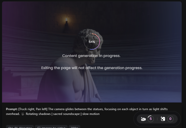 Image 3: Hailuo AI's interface showcases fast video processing