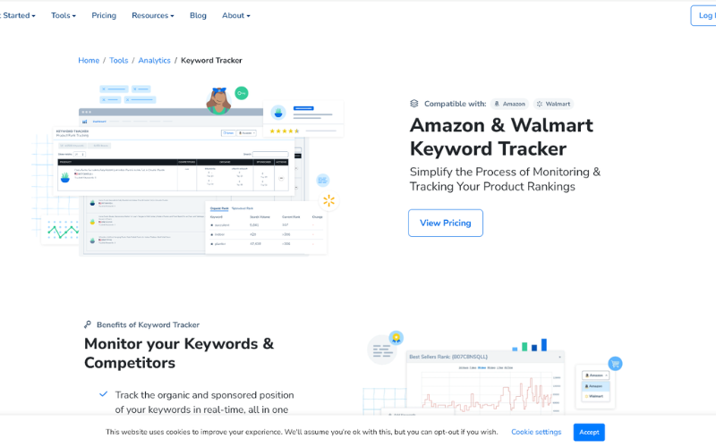 Image 2: Helium 10 Keyword Tracker