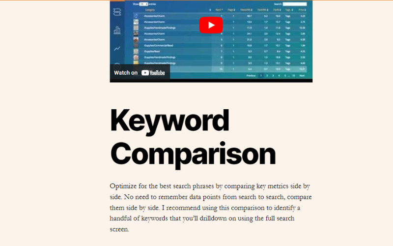 Image 3: Keyword Comparison Tool