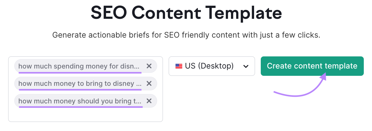 Resim 13: Semrush'un SEO İçerik Şablonu