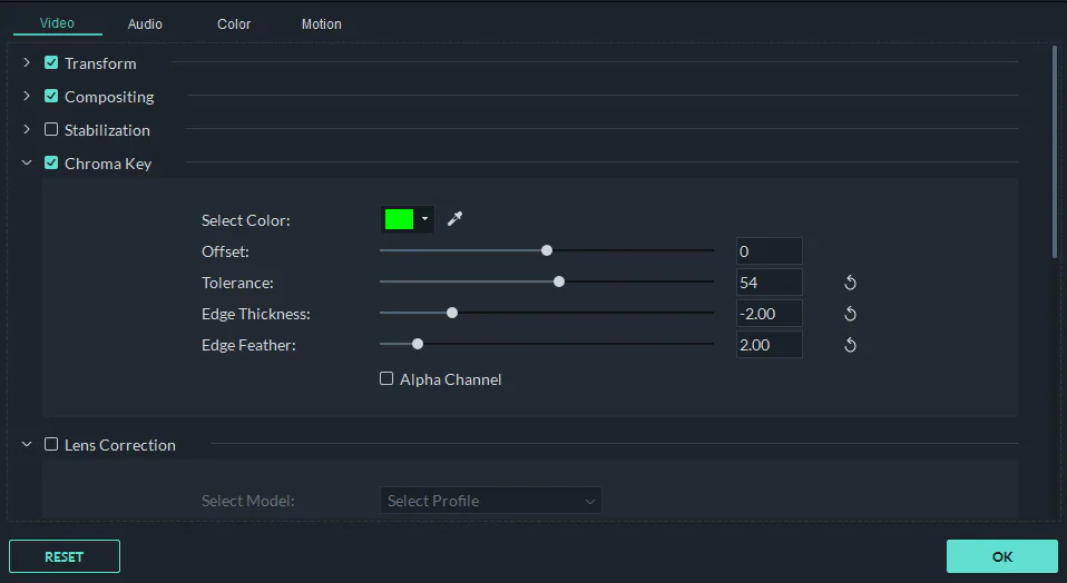 Image 5: Adjusting the Green Screen Settings