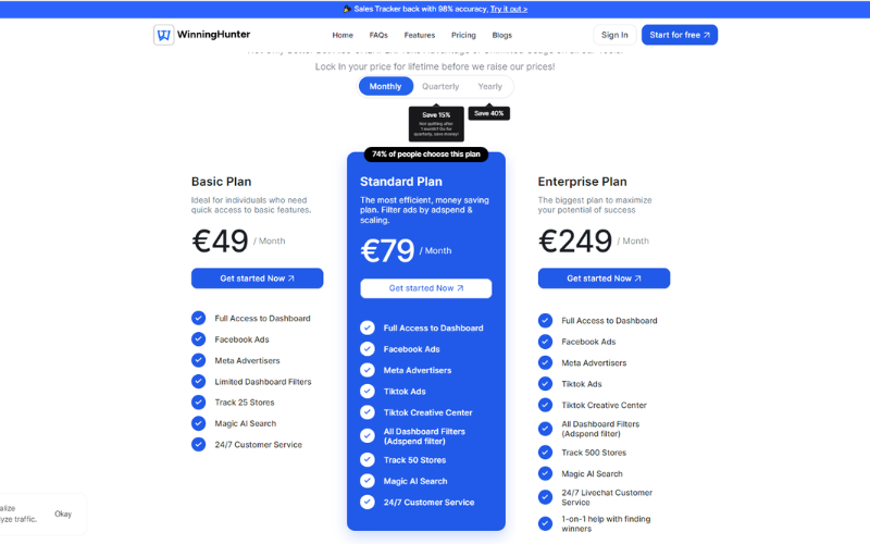 Image 6: WinningHunter Pricing