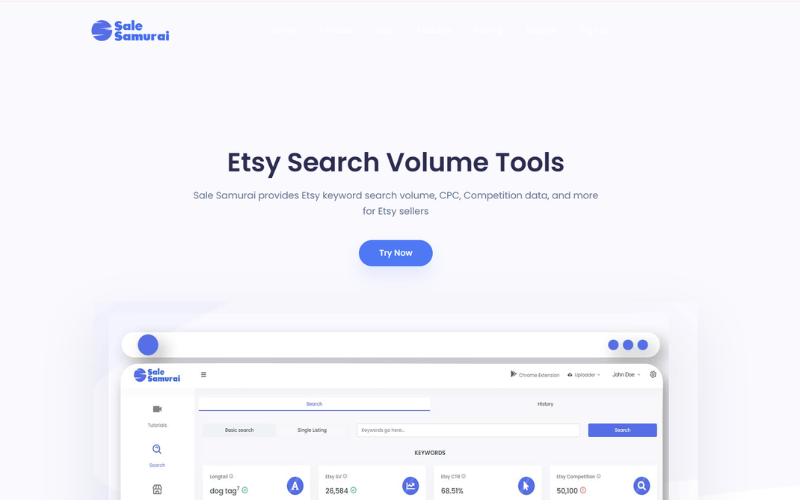 Изображение 2: Инструмент определения объема поиска по ключевым словам Etsy