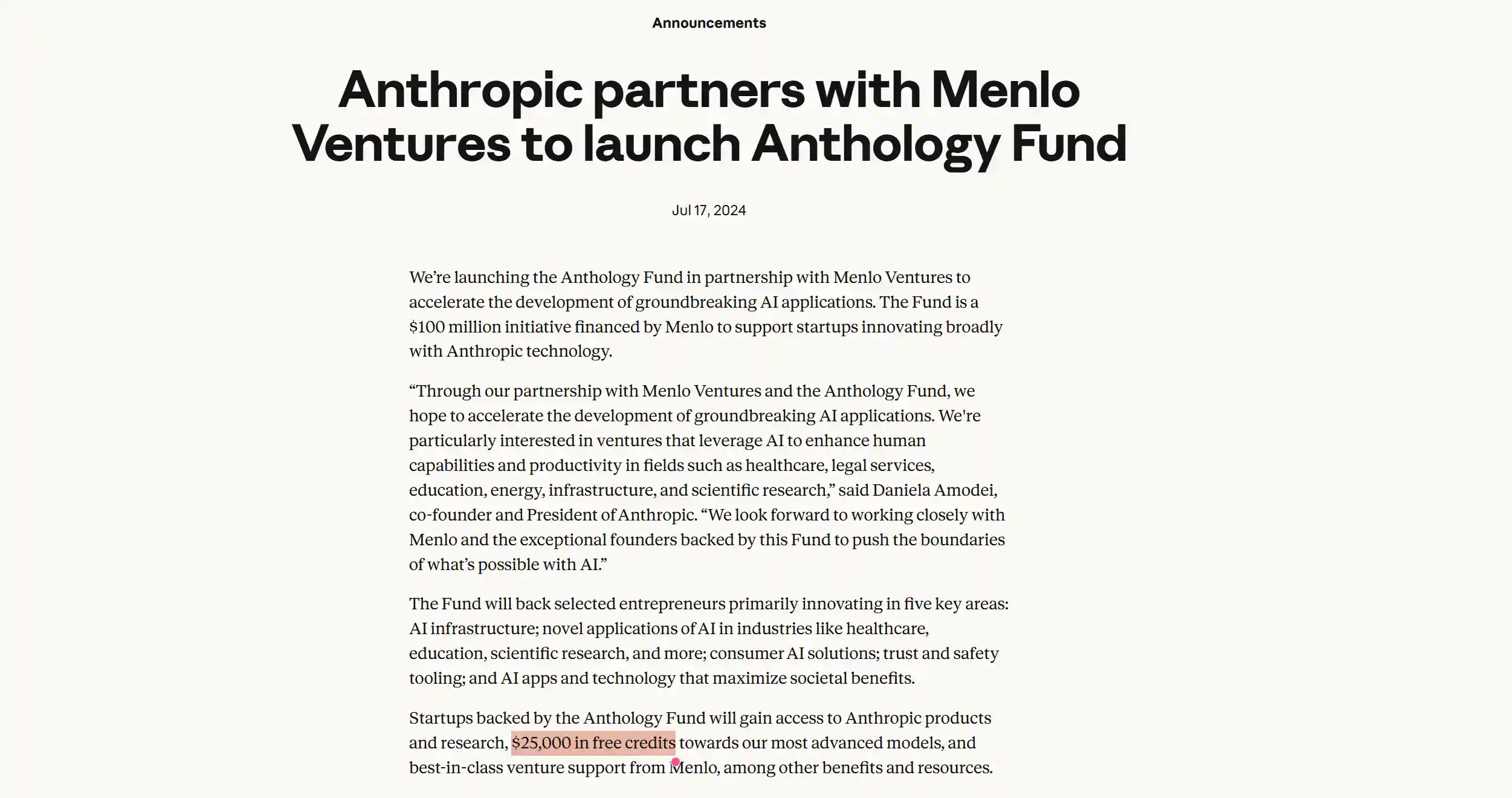 Image 5: Anthology Fund from Anthropic and Menlo Ventures