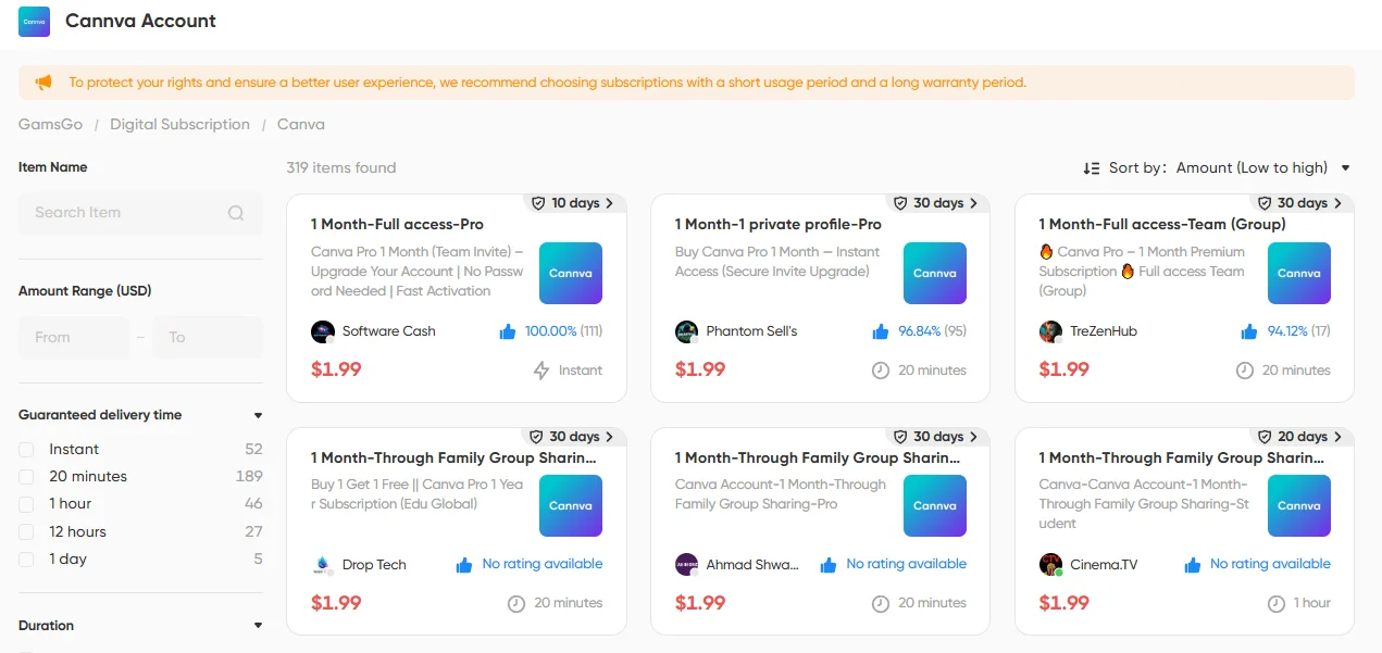 Image 6: cheap Canva Pro on GamsGo