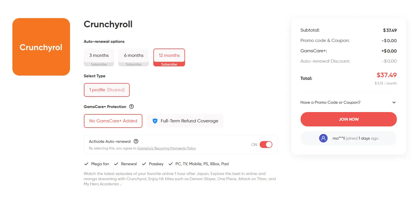Image 2: crunchyroll subscription