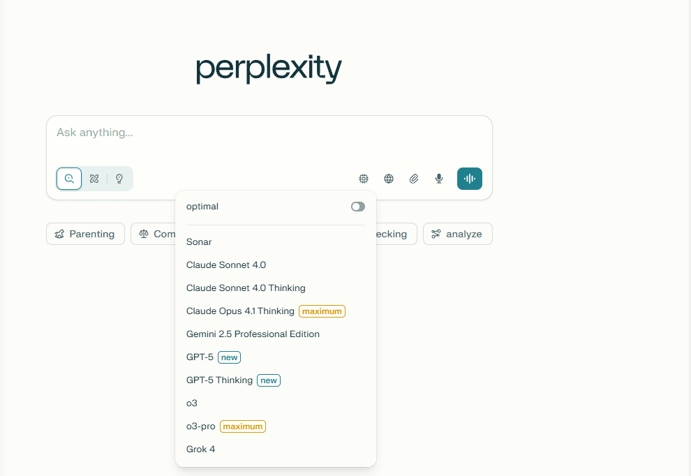 Изображение 4: Perplexity Pro включает многомодельное переключение