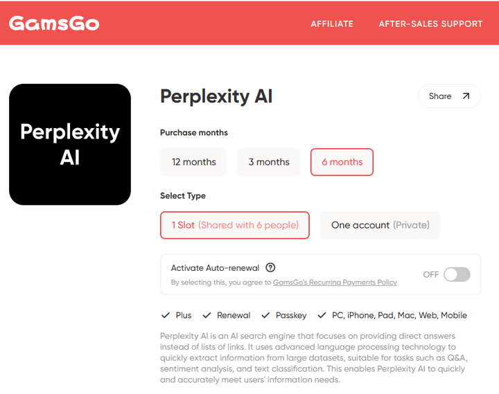 Изображение 9: дешевая подписка Perplexity Pro