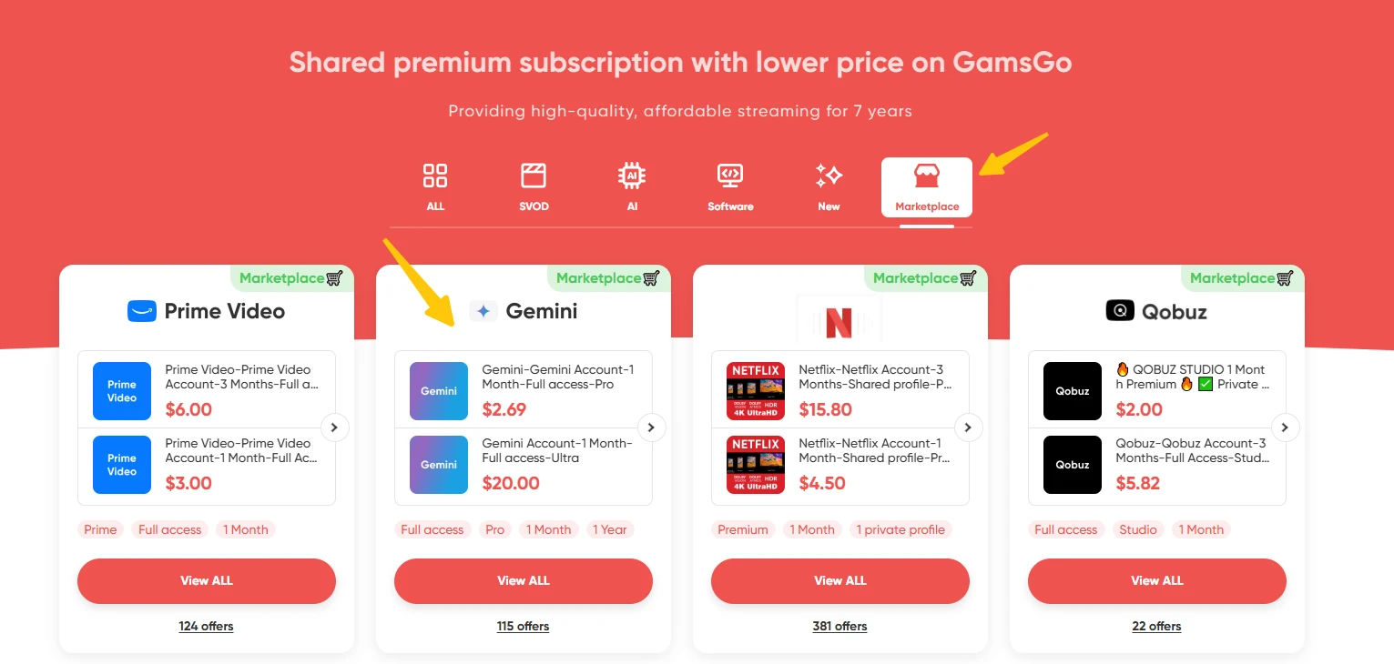 Image 7: Gemini subscription account