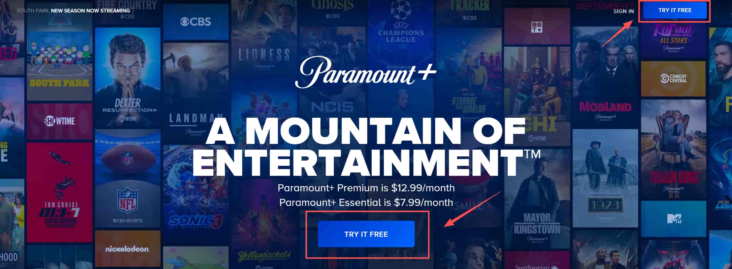 Изображение 2: бесплатная пробная версия Paramount