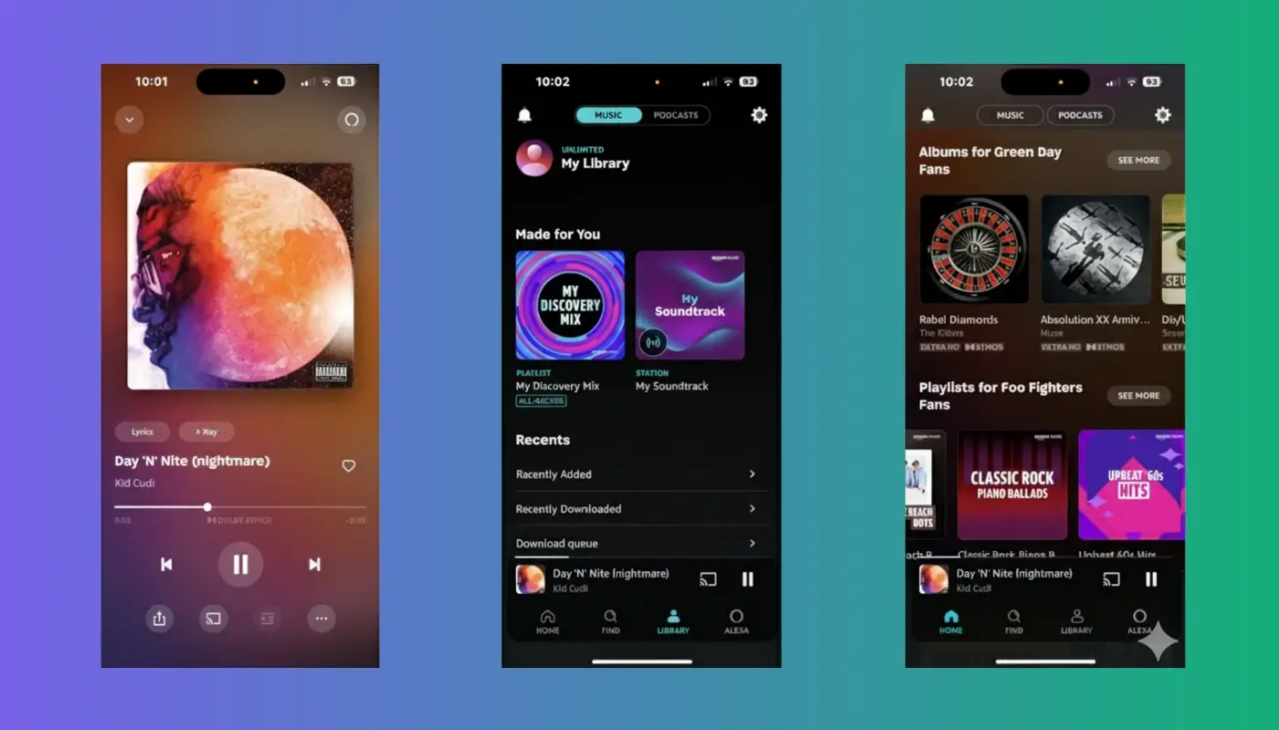 Изображение 5. Как выглядит интерфейс приложения Amazon Music