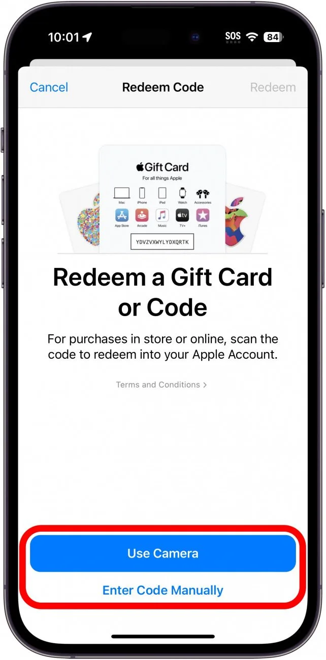 Изображение 6: активируйте подарочную карту App Store на iOS