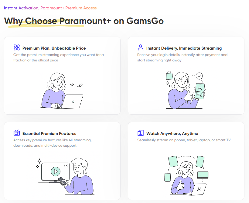 Изображение 2: зачем выбирать Paramount+ на GamsGo