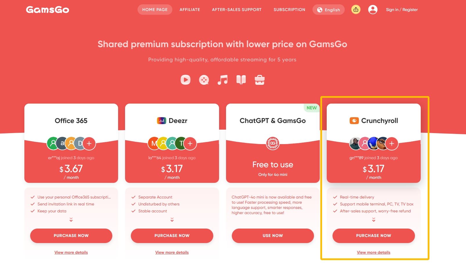 Изображение 2: buy-crunchyroll-premium-account-on-GamsGo
