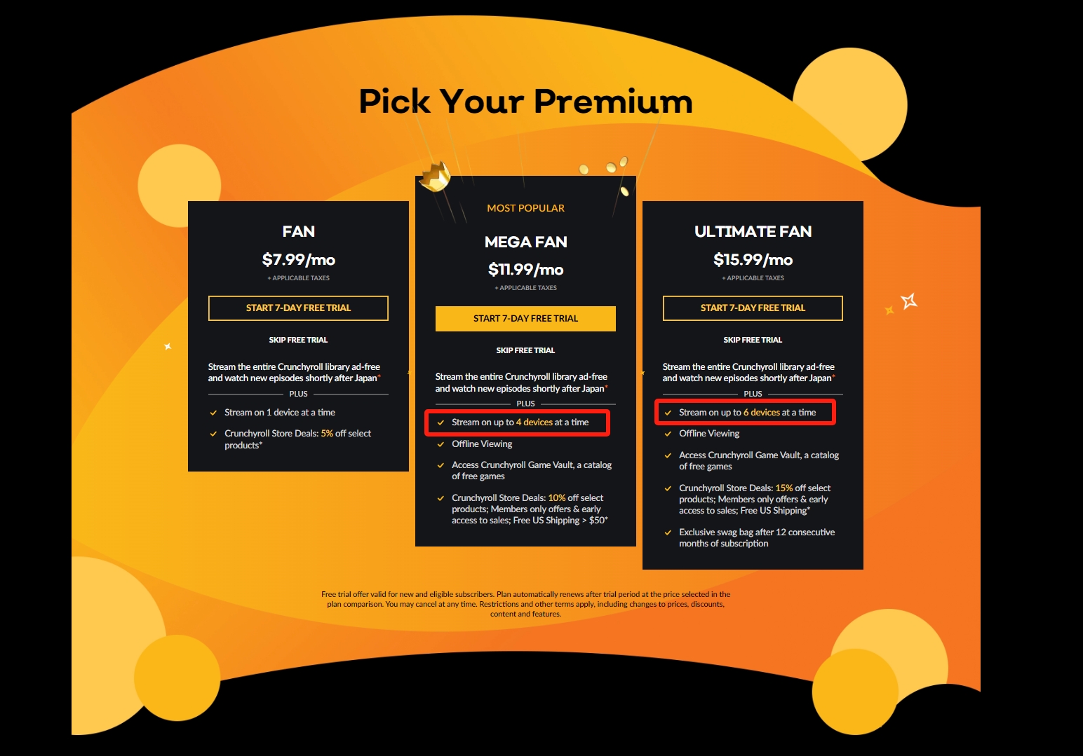 Изображение 1: crunchyroll-subscription-tiers