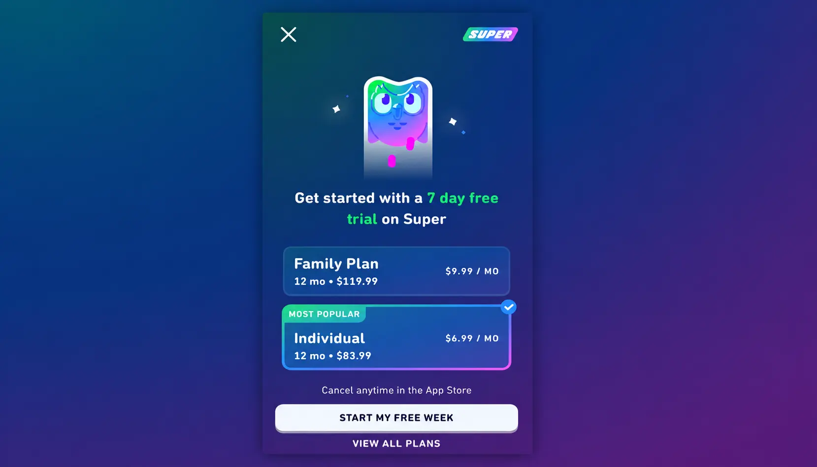 Resim 2: Süper Duolingo Ücretsiz Denemesi