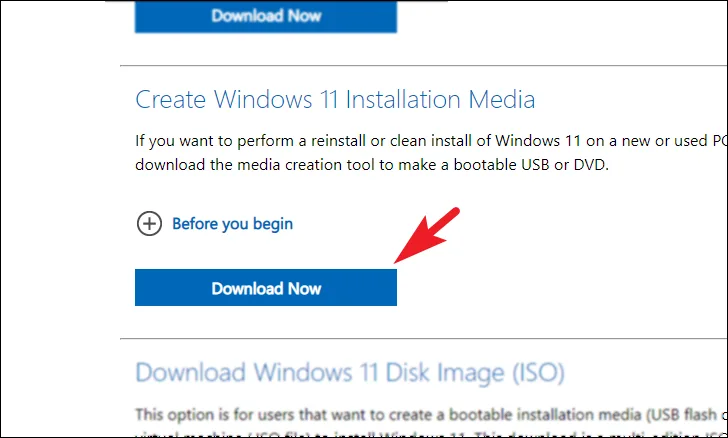 Resim 1: Microsoft Medya Oluşturma Aracı İndirme