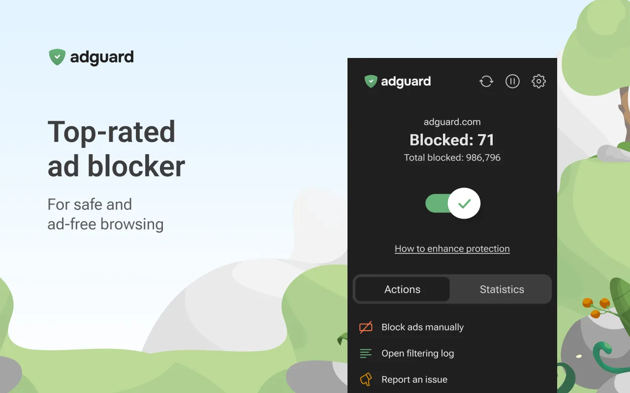 Изображение&nbsp;2. Блокируйте рекламу Crunchyroll с помощью AdGuard