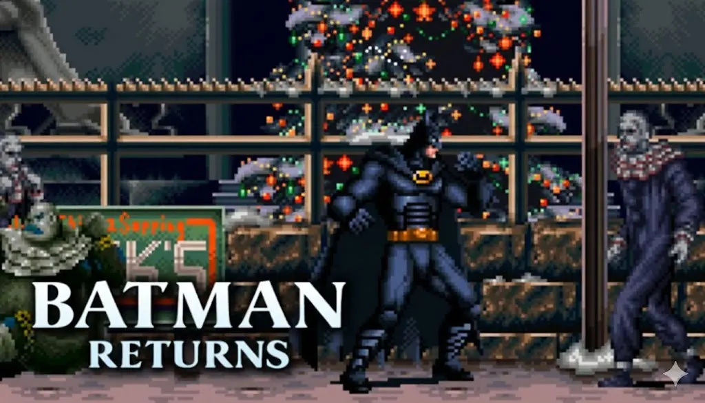 Image 7: Batman Returns SNES snowy Gotham City combat