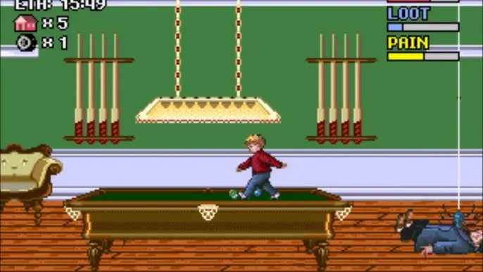 Image 6: Home Alone Sega Genesis snowy sled gameplay