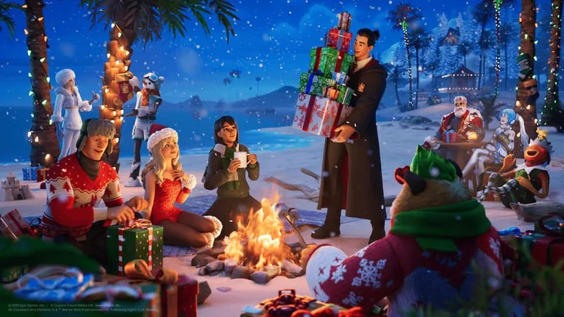 Image 11: Fortnite Winterfest 2025 Christmas map gameplay