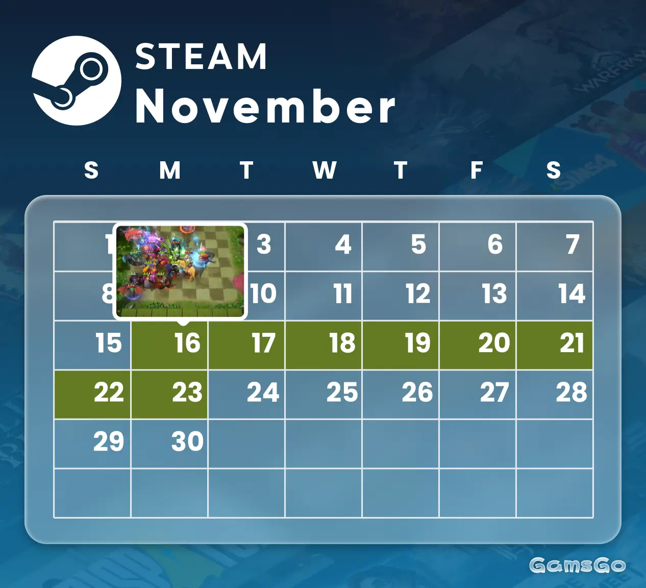 Image 27: November 2026 Steam sale calendar