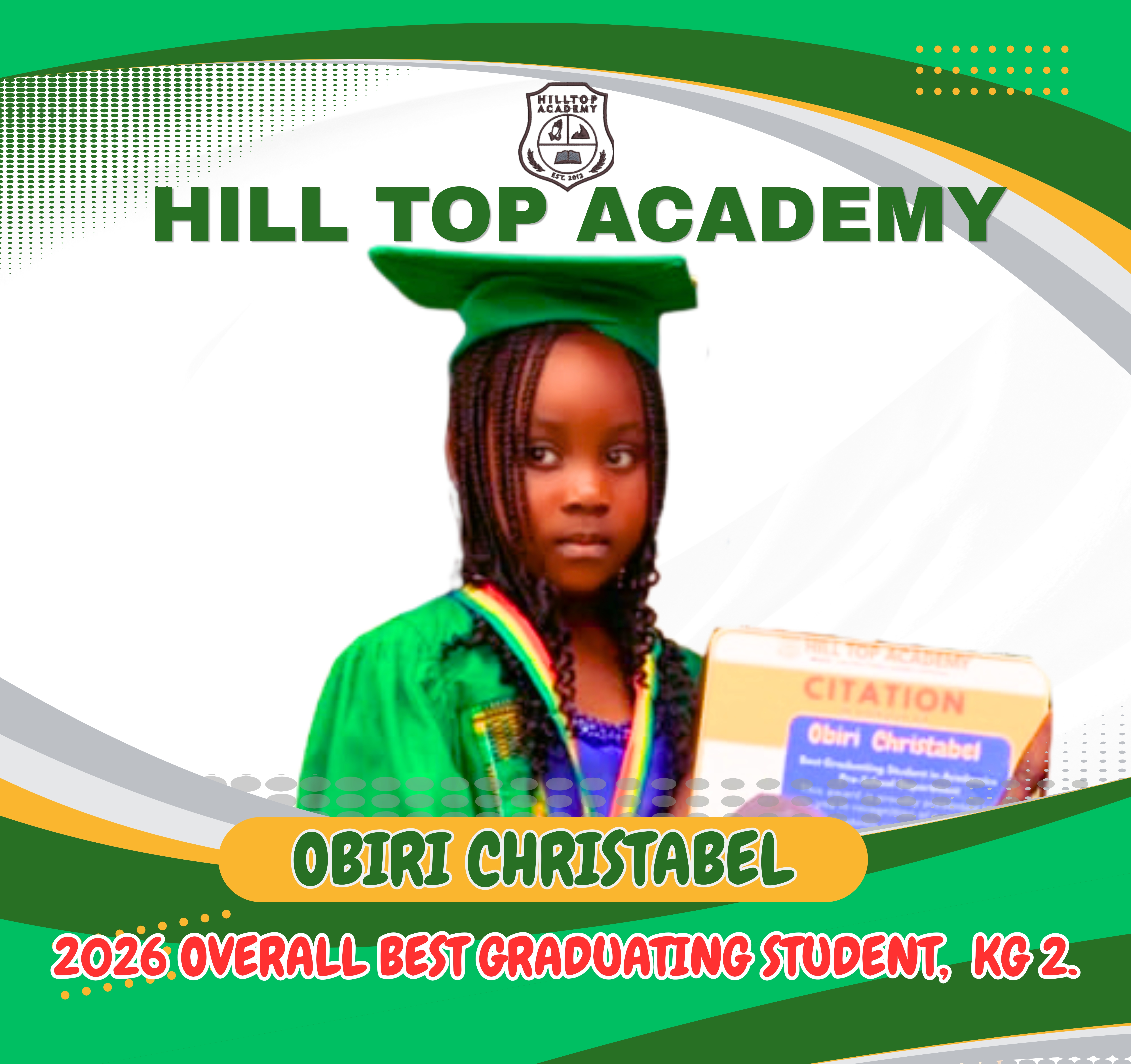 Overall Best Graduating Student, KG 2