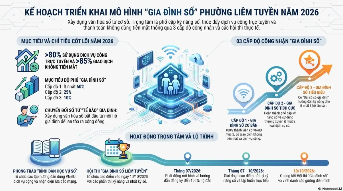 Kế hoạch triển khai mô hình "Gia đình số" phường Liêm Tuyền năm 2026