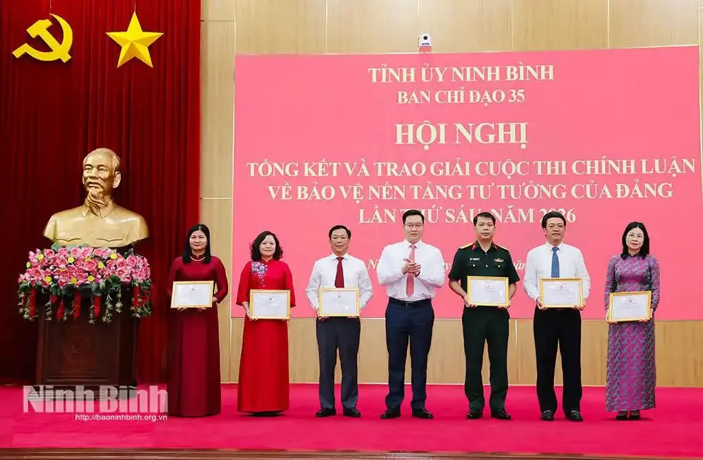 ĐẢNG BỘ PHƯỜNG LIÊM TUYỀN ĐẠT GIẢI XUẤT SẮC TẠI CUỘC THI CHÍNH LUẬN VỀ BẢO VỆ NỀN TẢNG TƯ TƯỞNG CỦA ĐẢNG LẦN THỨ SÁU, NĂM 2026 TỈNH NINH BÌNH
