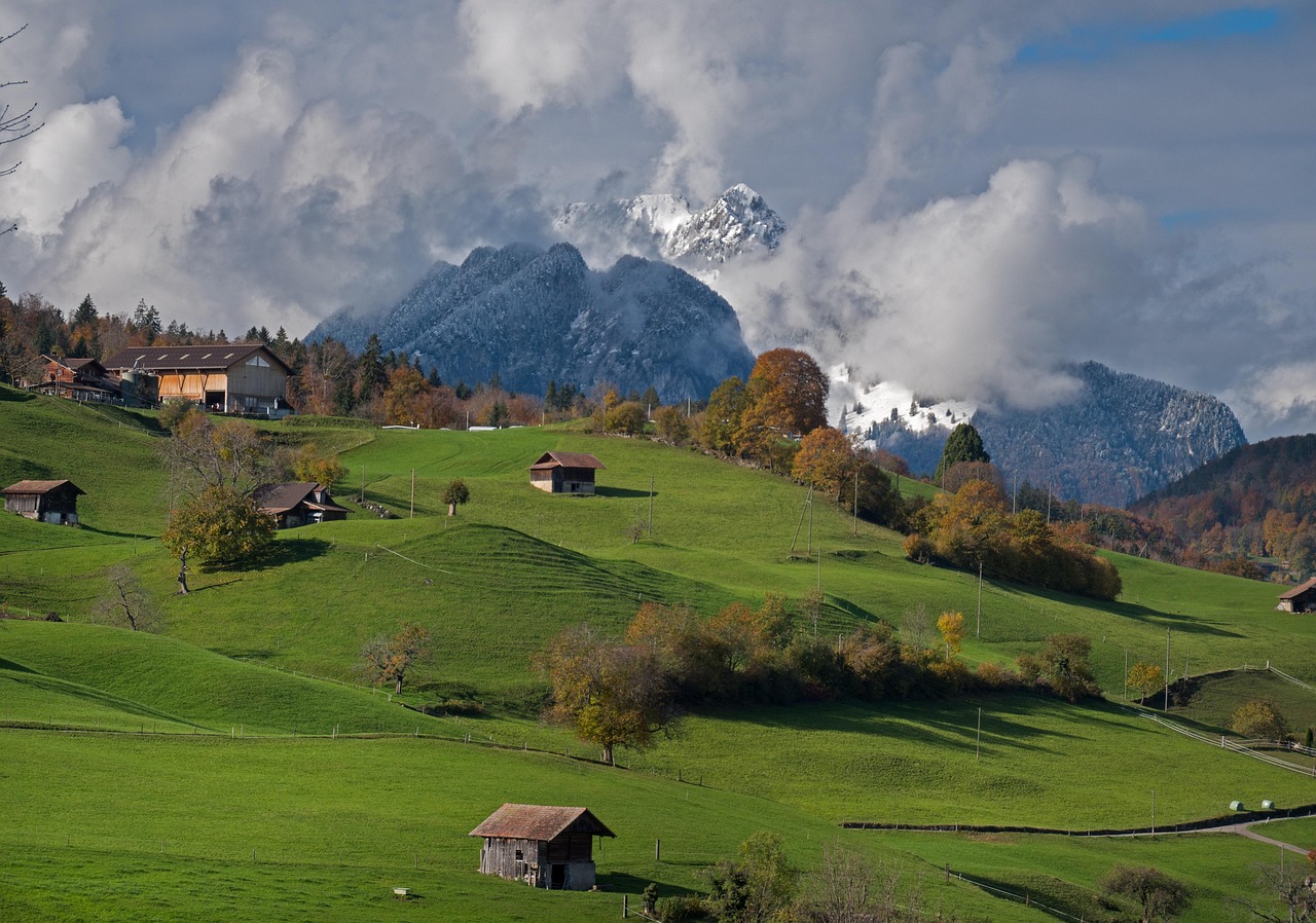 New Zealand: mountains, snow, new zealand, snowy, clouds, switzerland, landscape, nature, spiez
