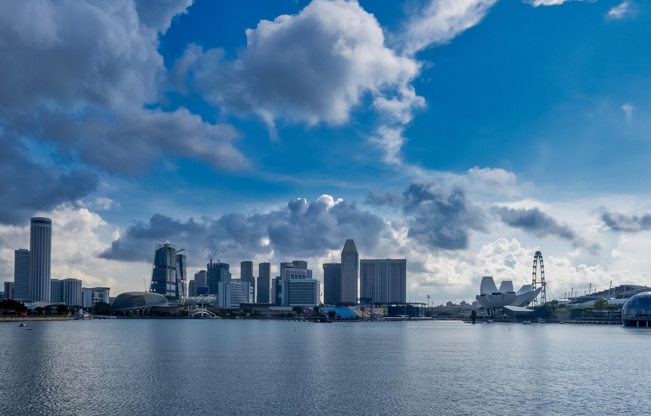 Singapore: cityscape, singapore, sea, nature, bay, skyline, buildings, marina bay, urban