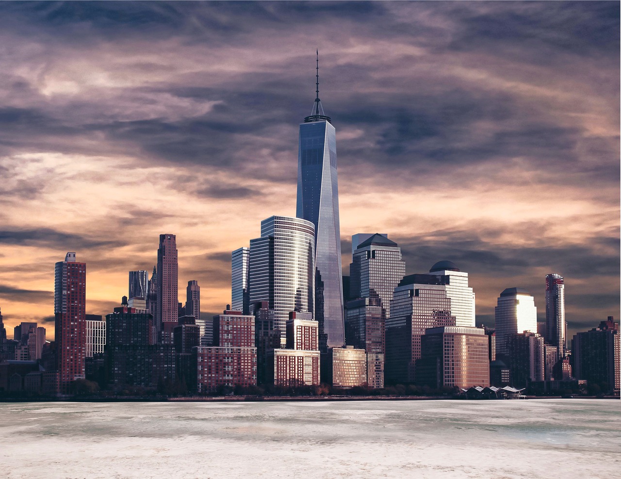 USA: new york, skyline, cityscape, city, washington, seattle skyline, america, architecture, buildings, tower, usa, states, frozen lake, dusk, scenery, city skyline, clouds, skyscrapers, downtown, scenic, nature, scene, landmark, water