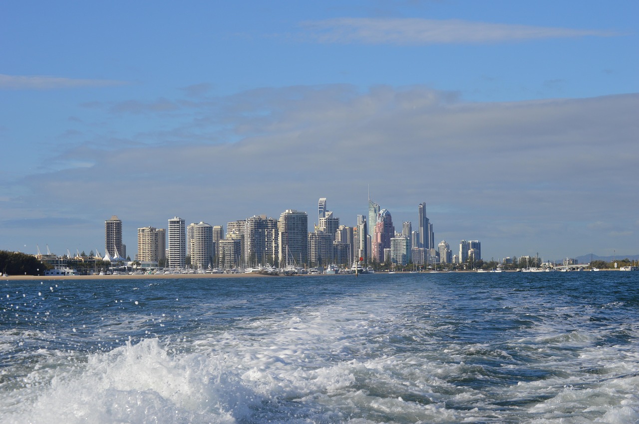 Australia: brisbane, gold coast australia, whale watching, big city, tall buildings, skyscrapers, nature, water, waves, blue watch