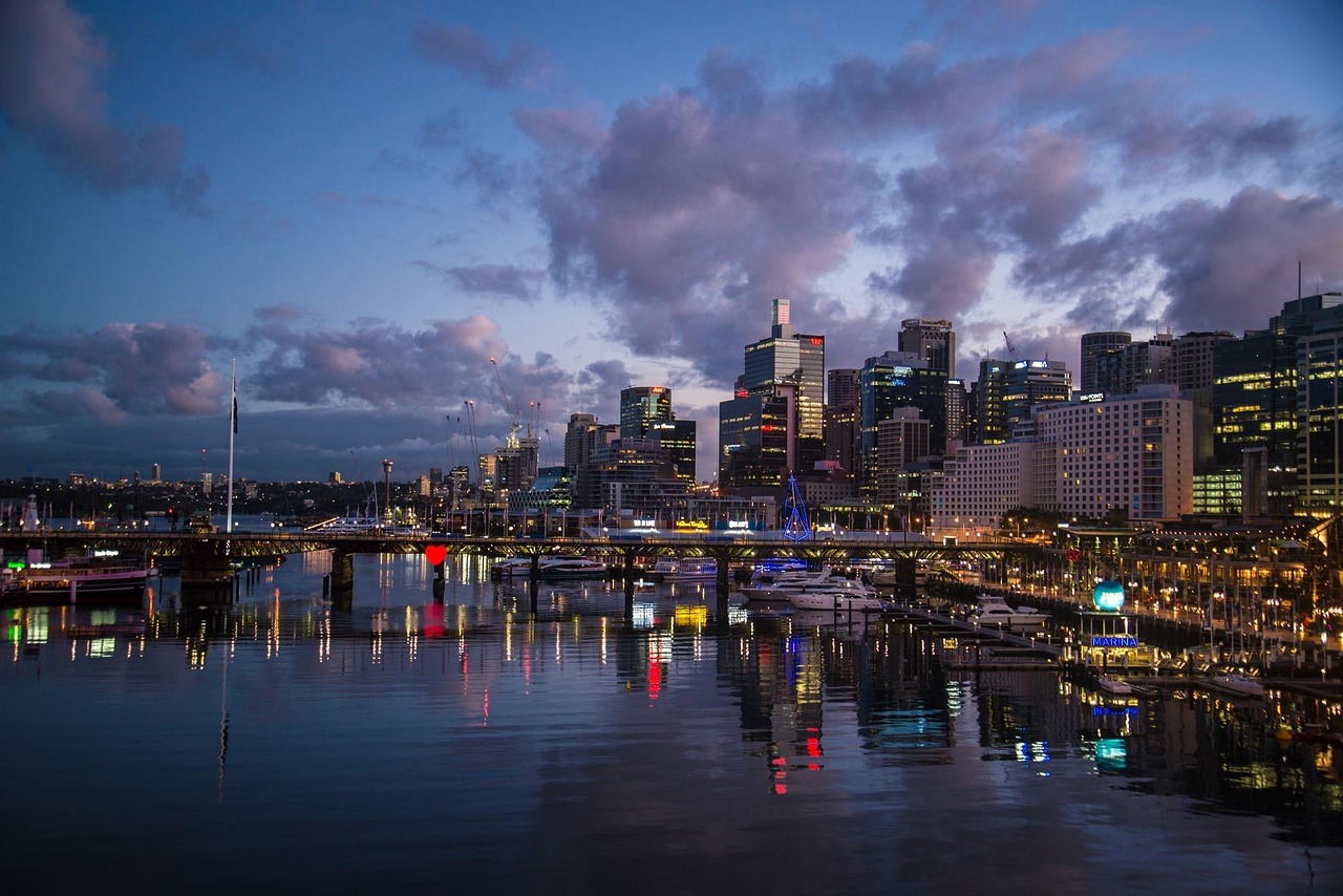 Australia: darling harbour, sydney, australia, dawn, buildings, lights, darling harbour, sydney, sydney, sydney, sydney, sydney