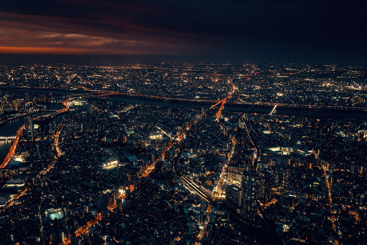 Japan: metropolis, night, heaven, city, lights, skyscraper, dark, urban, view, tokyo, japan, asia, japancontest