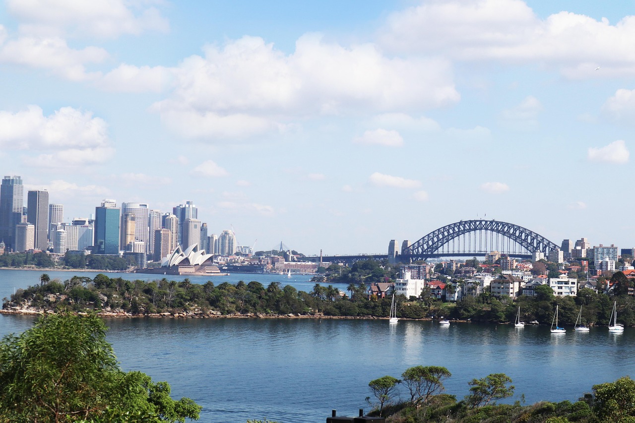 Australia: australia, sydney, harbour bridge, opera house, times, bridge, cloud, landscape, river, city, nature, travel, sky