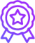 Icono de garantía superior representado con con medalla y estrella