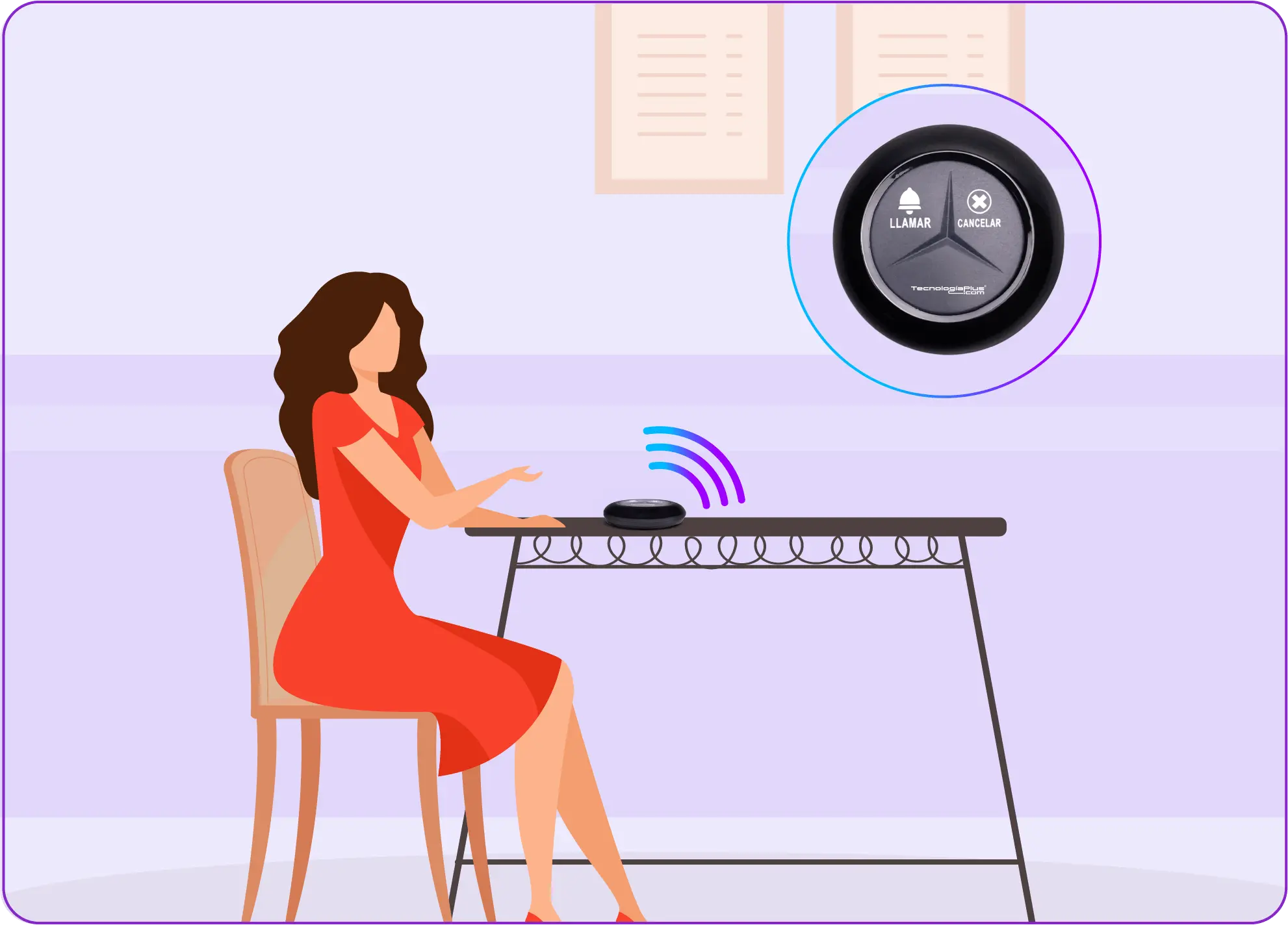 imagen de cliente presionando botón
