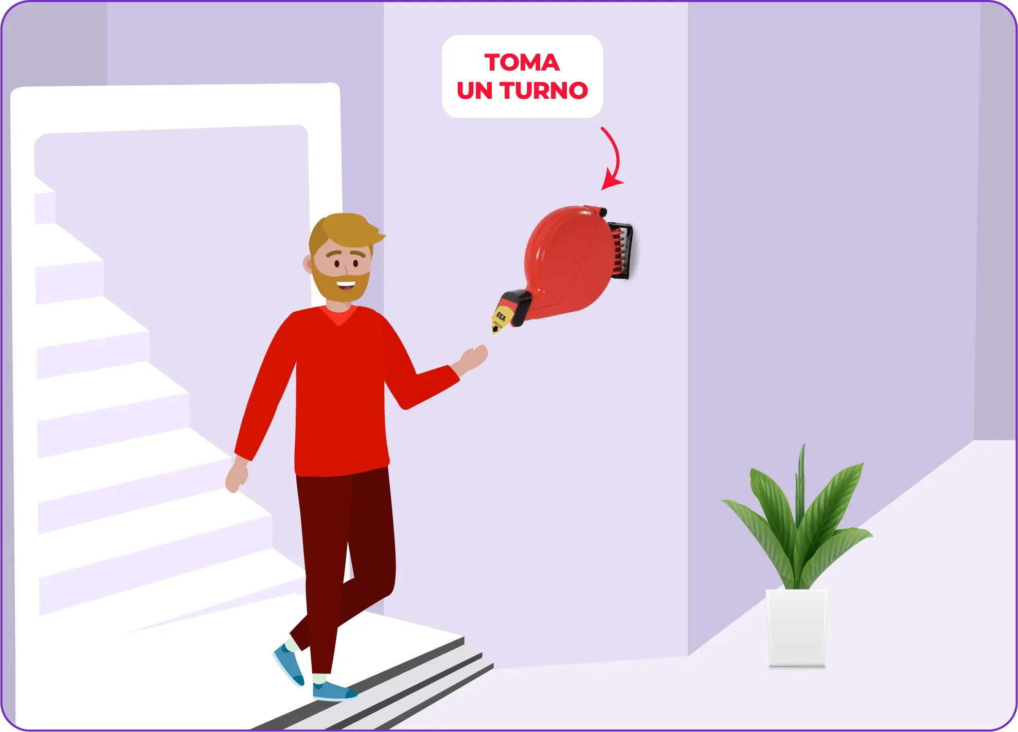usuario tomando su torno en el dispensador de turnos