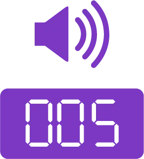 icono de alerta con sonido y número en pantalla