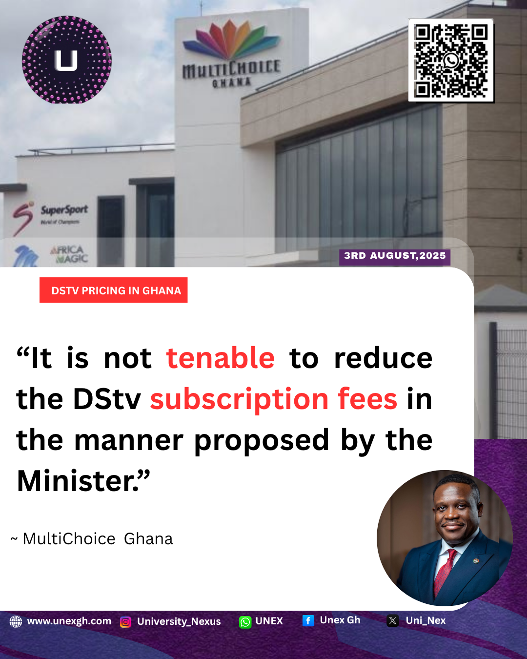 MultiChoice Responds to Minister’s Concerns Over DStv Pricing in Ghana