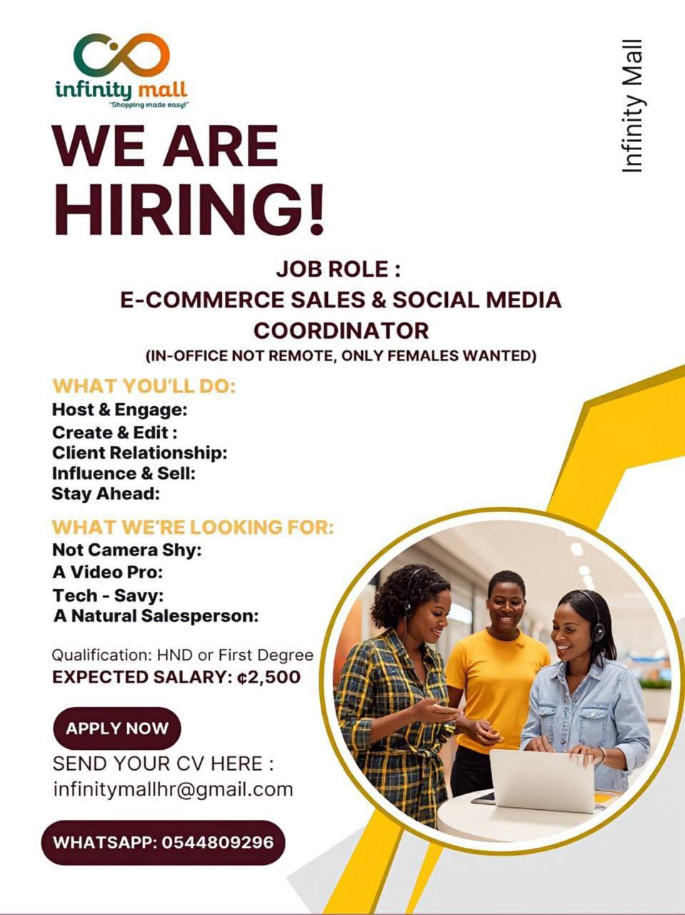 E-COMMERCE SALES & SOCIAL MEDIA COORDINATOR