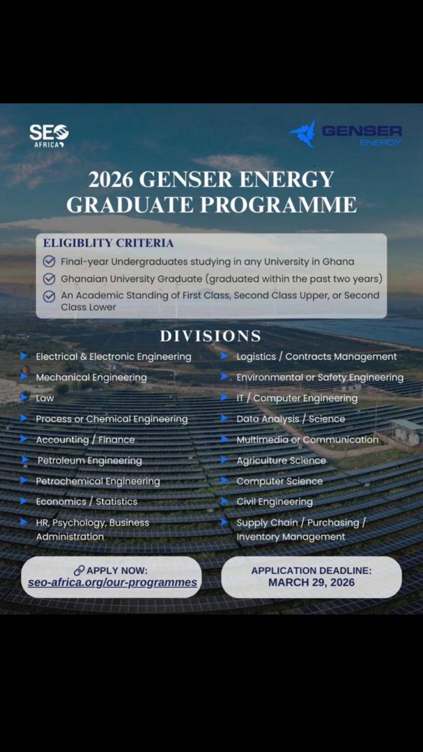 SEO AFRICA 2026 Genser Graduate Programme | Ghana