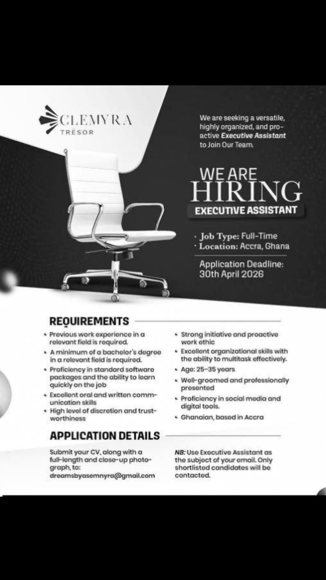 EXECUTIVE ASSISTANT 🚨