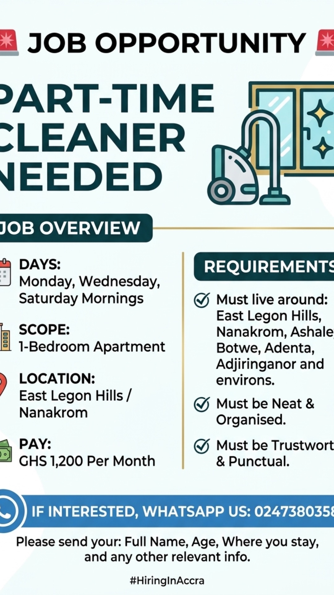 Part -time cleaner