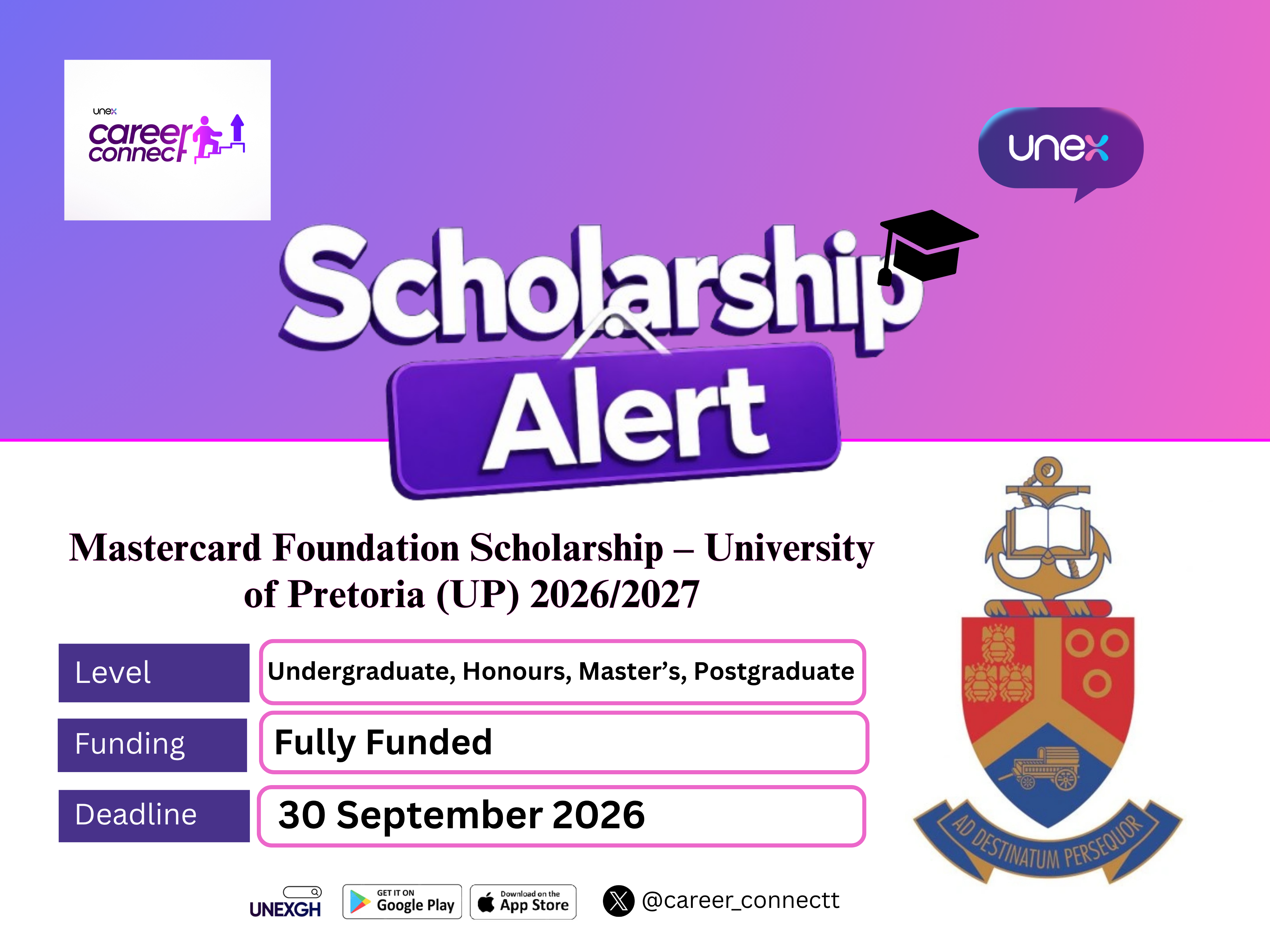 Mastercard Foundation Scholarship – University of Pretoria (UP) 2026/2027