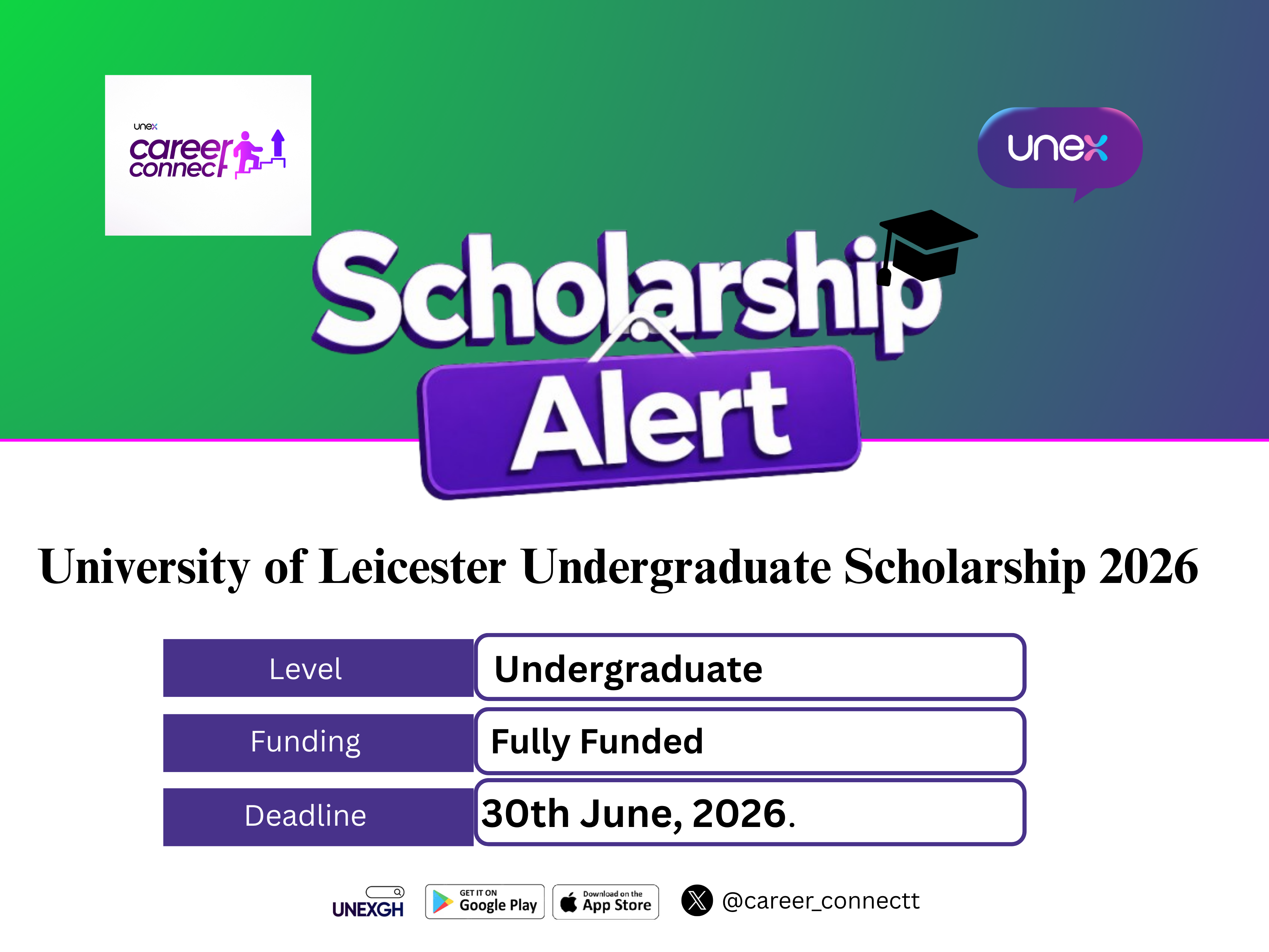 University of Leicester Undergraduate Scholarship 2026