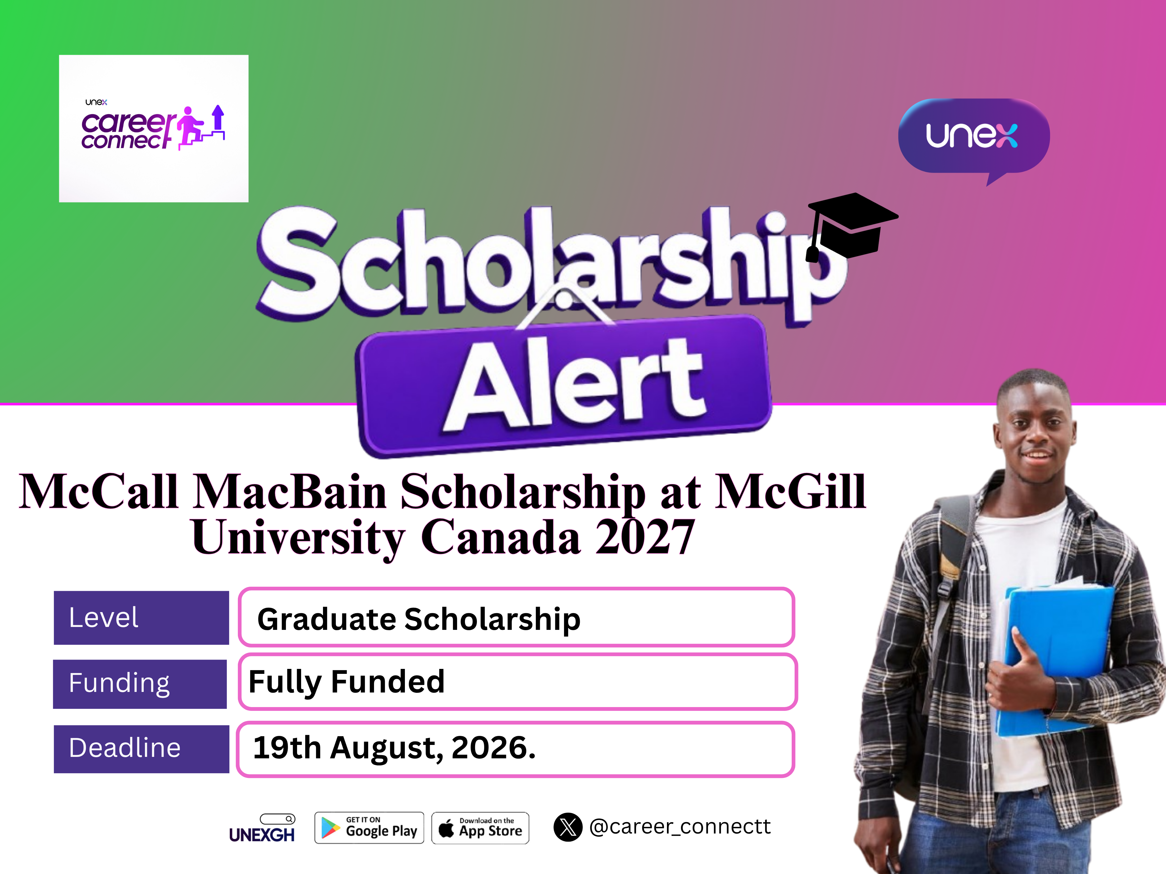 McCall MacBain Scholarship at McGill University Canada 2027