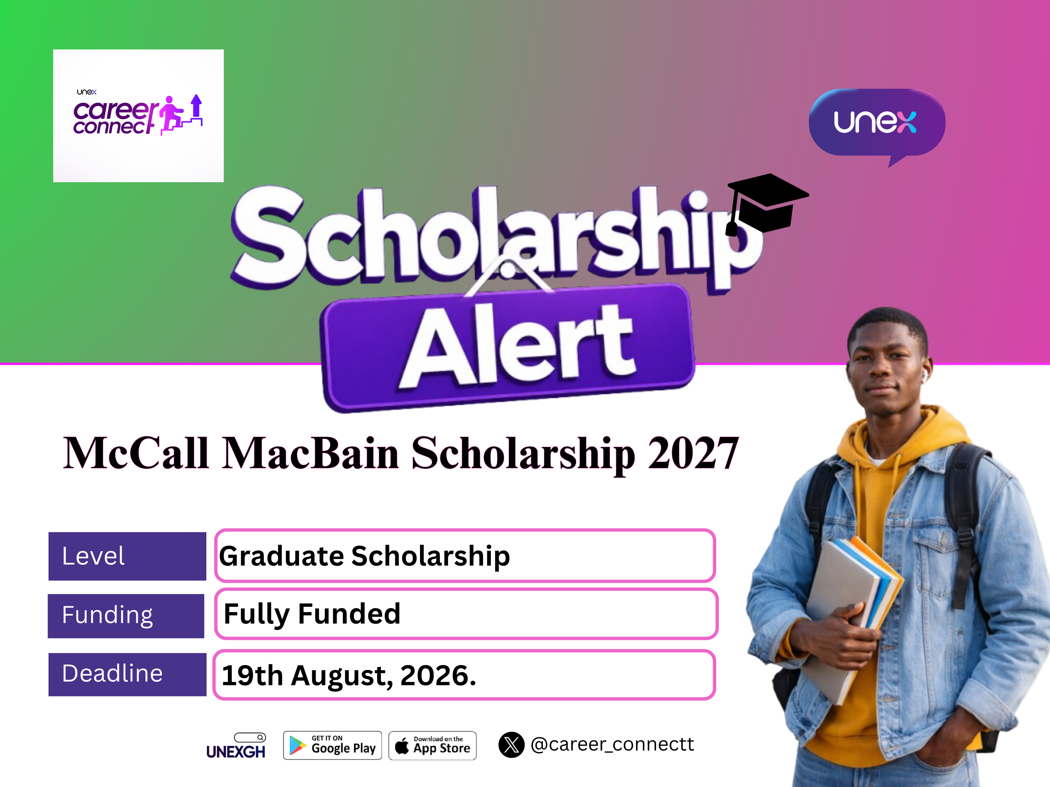 McCall MacBain Scholarship at McGill University Canada 2027